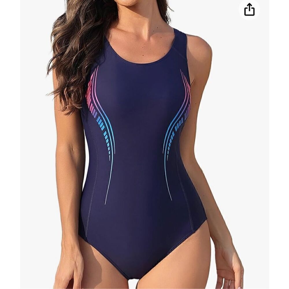 beautyin Women's One Piece Athletic Racerback Swimsuit Slimming Bathing Suit